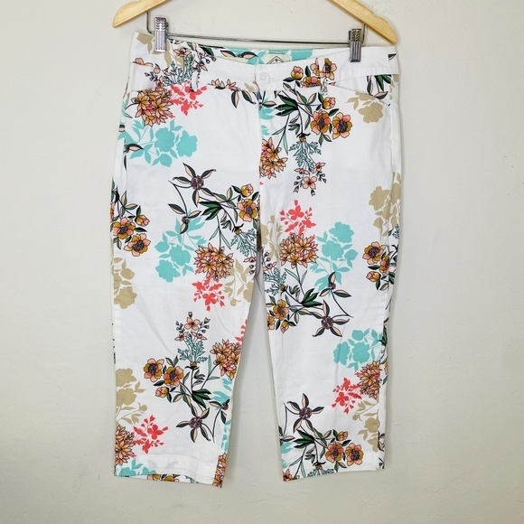 St Johns Bay Tropical Print Capri Pants Size‎ 14 - Picture 1 of 10